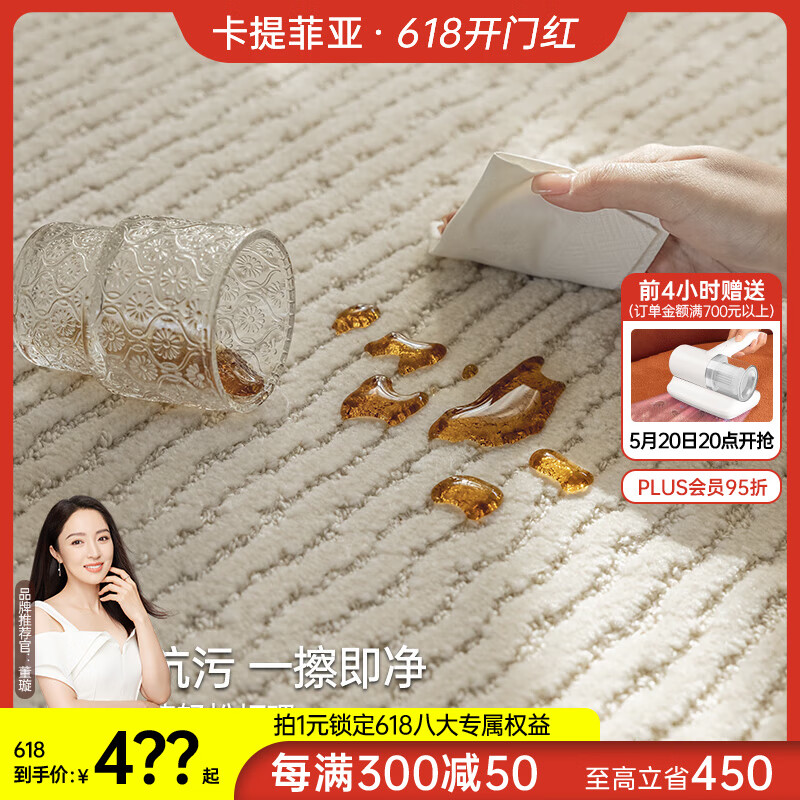 卡提菲亚真丨防水地毯客厅极简线条沙发茶几毯卧室毯 灵川-01 2*2.9米