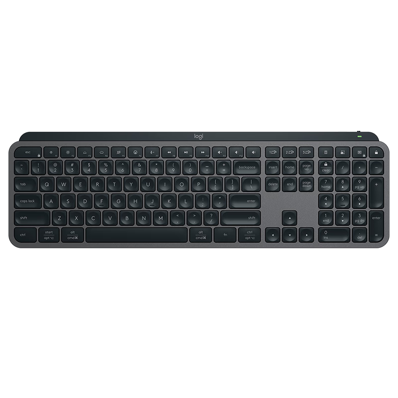 logitech 罗技 MX Keys S 108键 2.4G蓝牙 双模无线薄膜键盘 黑色 单光