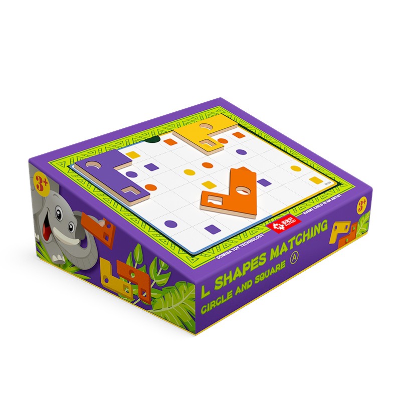 多米巴 L型配对拼图磁性游戏益智玩具俄罗斯方块儿童玩具积木逻辑思维专注力训练桌游男孩女孩玩具3-6岁 L型磁性逻辑配对-A阶（3-6岁）