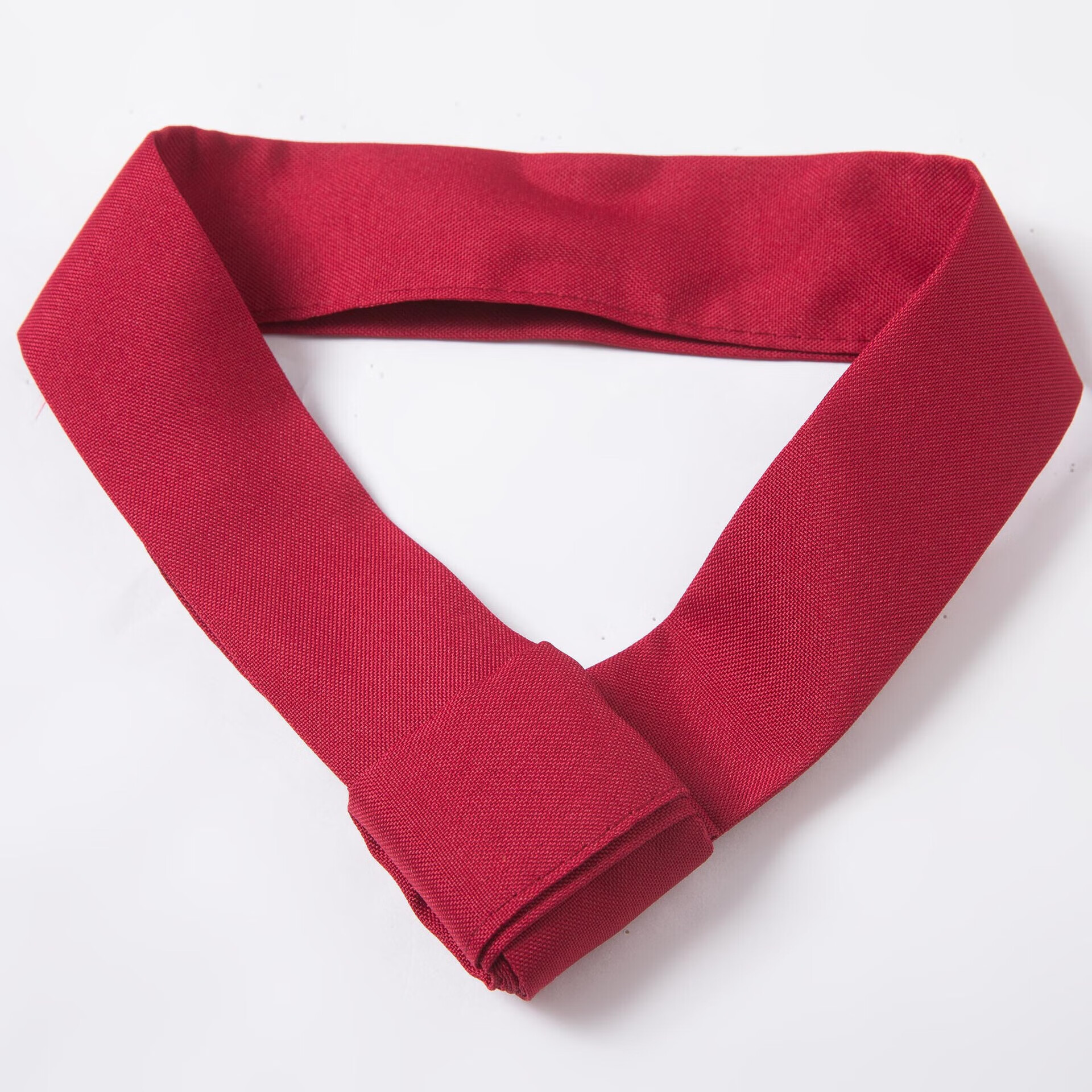 hkml新款厨师领带男双层绞巾黑红黄蓝色女厨房餐饮纯色三角巾领巾 酒