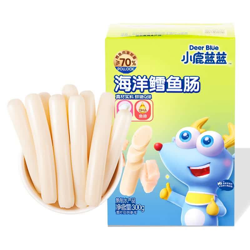 小鹿蓝蓝_深海鳕鱼肠 宝宝零食儿童零食添加益生元鳕鱼肉肠 300g怎么样,好用不?