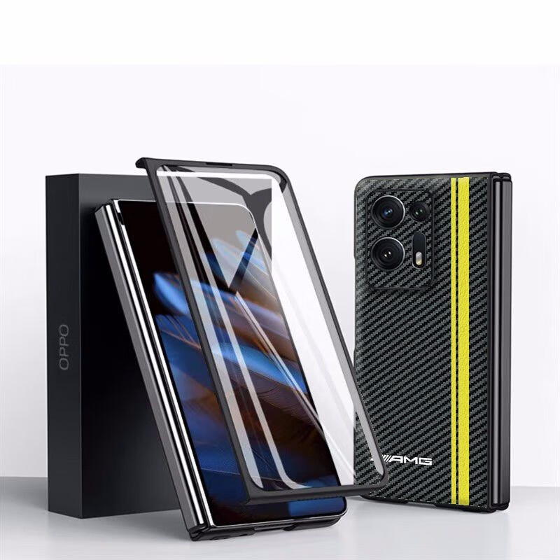 迈琪数码(maqi star)oppofindn2手机壳折叠find n皮纹防摔全包边壳膜