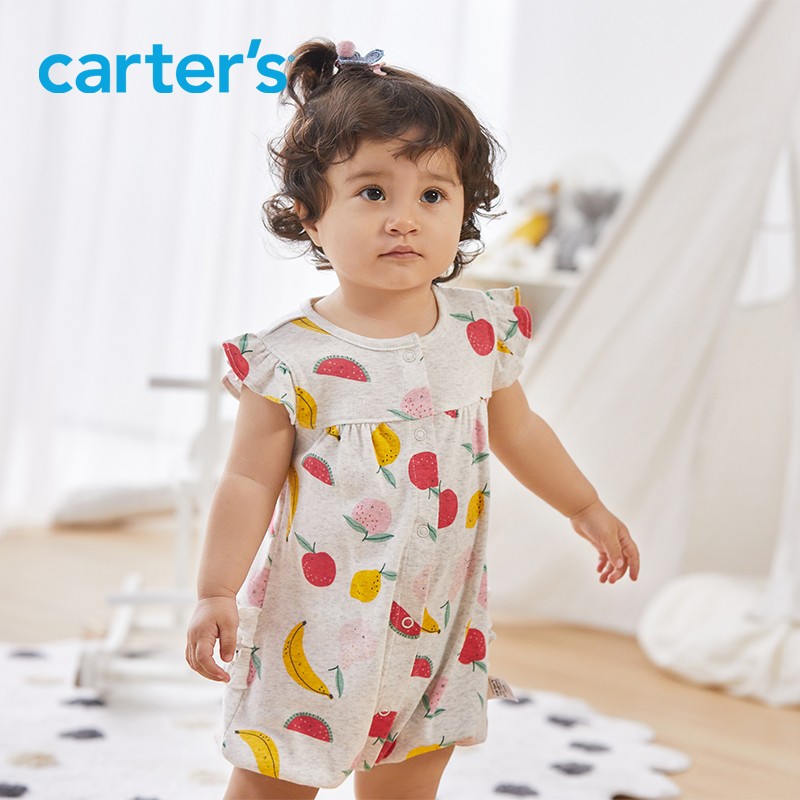 美国Carters 婴儿连体衣21夏女宝宝纯棉连体衣爬服洋气外出服 水果1K535710 18M（建议身高80cm）