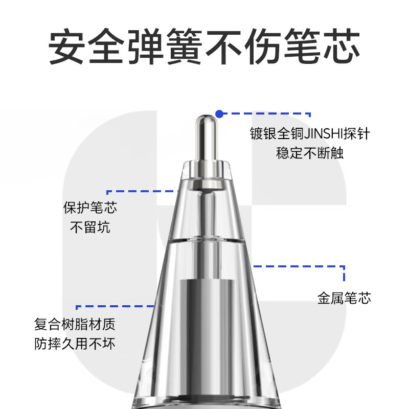 劲仕适用华为手写笔笔尖mpencil2二三代平板电容笔3替换触屏笔尖头改造针管mpen2笔头金属 华为0.8MM小银管【两个装】