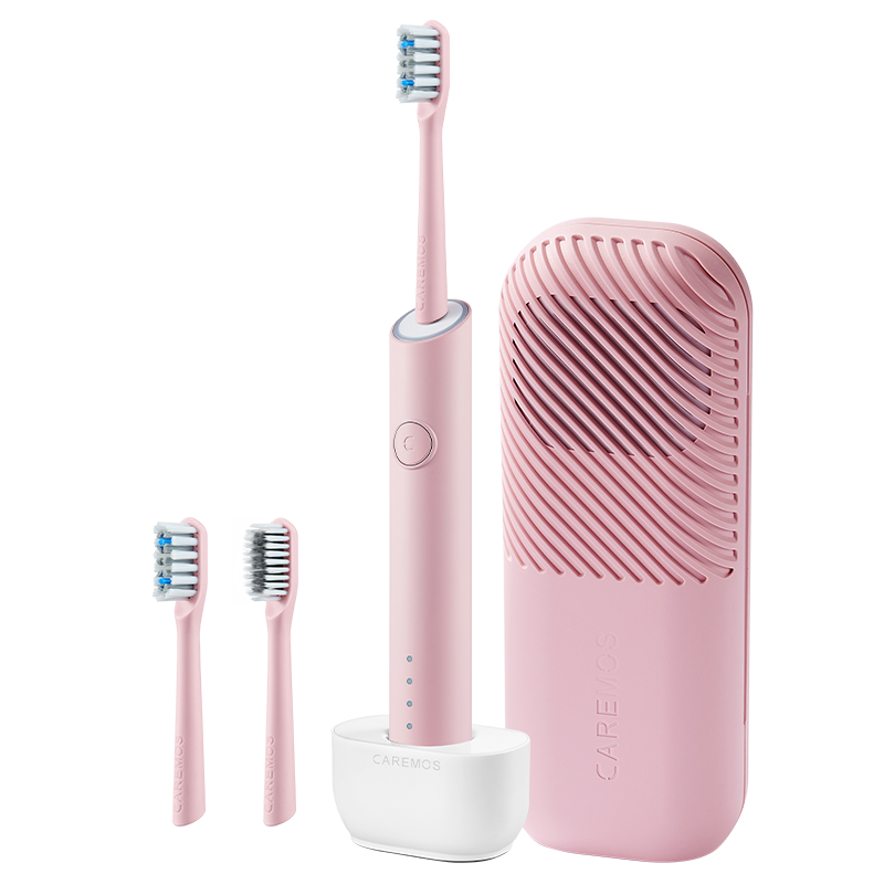 舒摩斯（CAREMOS） 电动牙刷成人 软毛声波震动牙刷 三种模式 Ola欧拉 IPX7等级防水 浅粉色