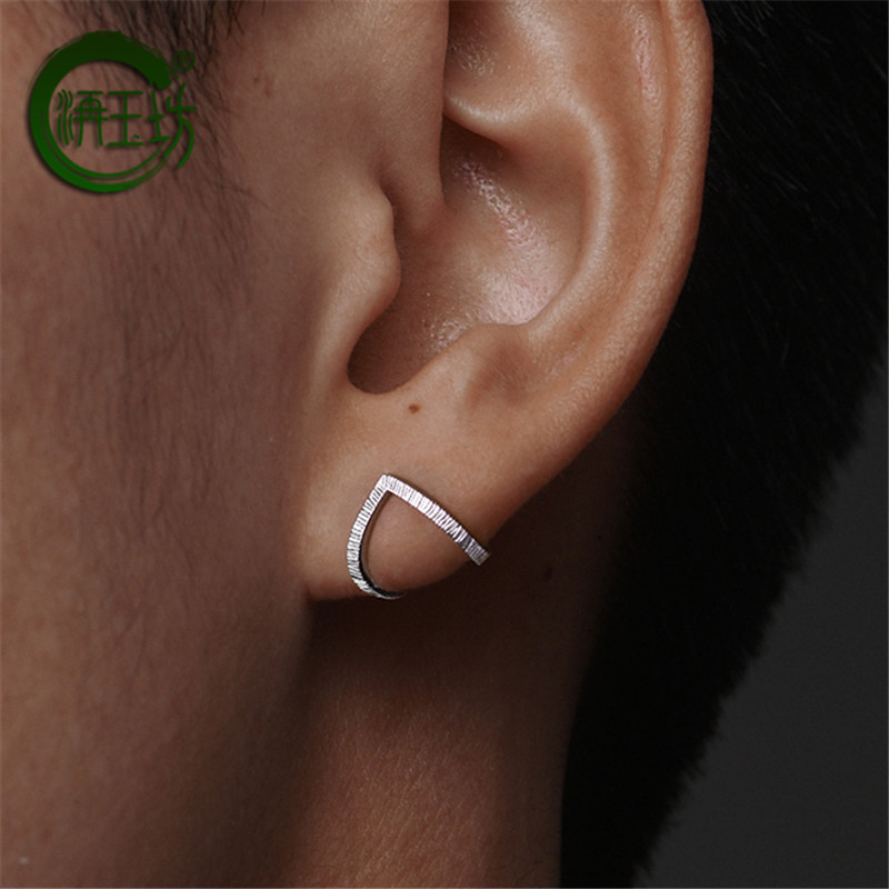 洅玉坊男士耳钉网红耳环单只潮男潮流个性男款简约霸气品牌耳饰