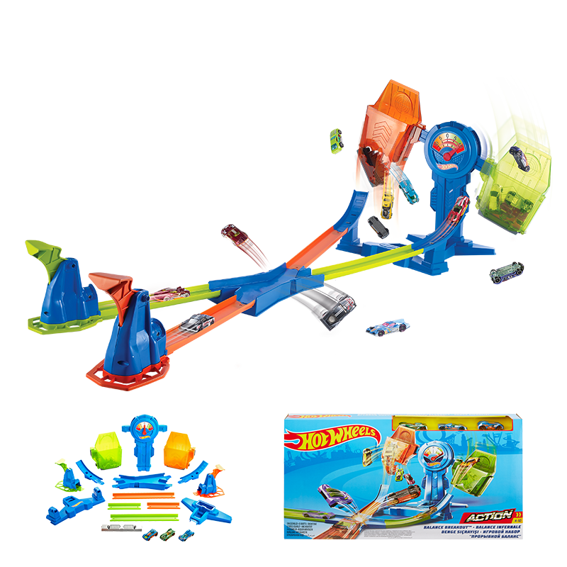 风火轮(HOT WHEELS) 轨道玩具对战赛车赛道儿童玩具男孩生日礼物汽车模型玩具礼盒-双道攻击竞赛套装FRH34