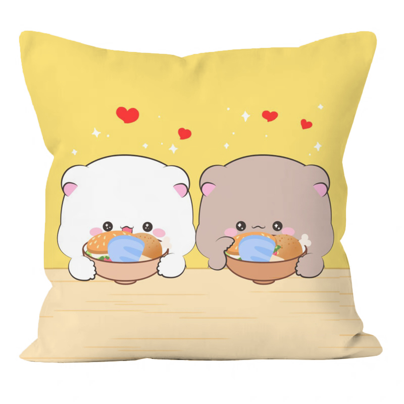 熊甜甜周边方形抱枕毛绒娃娃公仔生日礼物靠垫定制送男女生朋友 双面