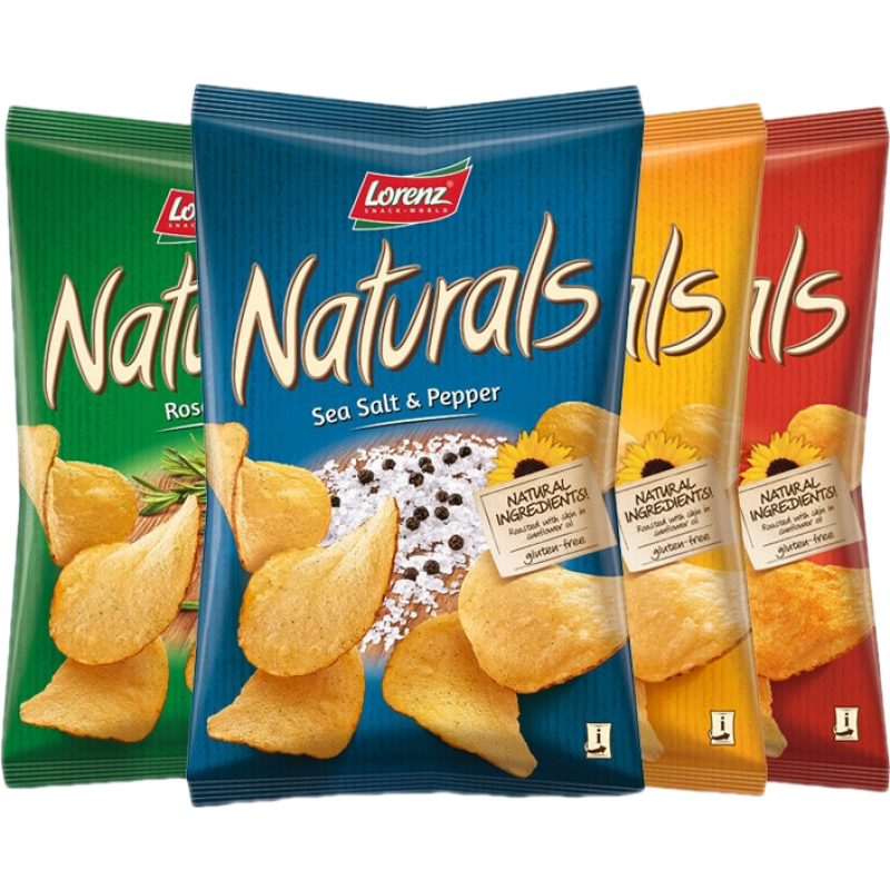 勞侖茲（Lorenz）德國進(jìn)口 薯片100g*4袋 原切薄脆片休閑零食 大包裝膨化土豆片 混合口味100g*4（隨機(jī)發(fā)）