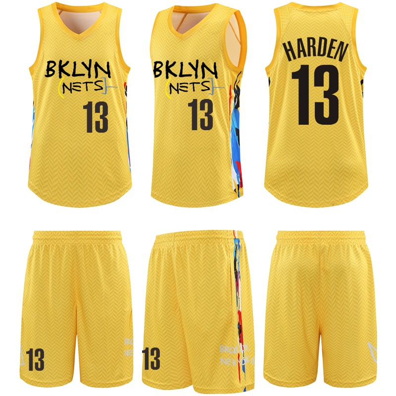 丛鸣鹿/choimer 篮网队13号哈登篮球服套装男士kd欧w城市版球衣训练