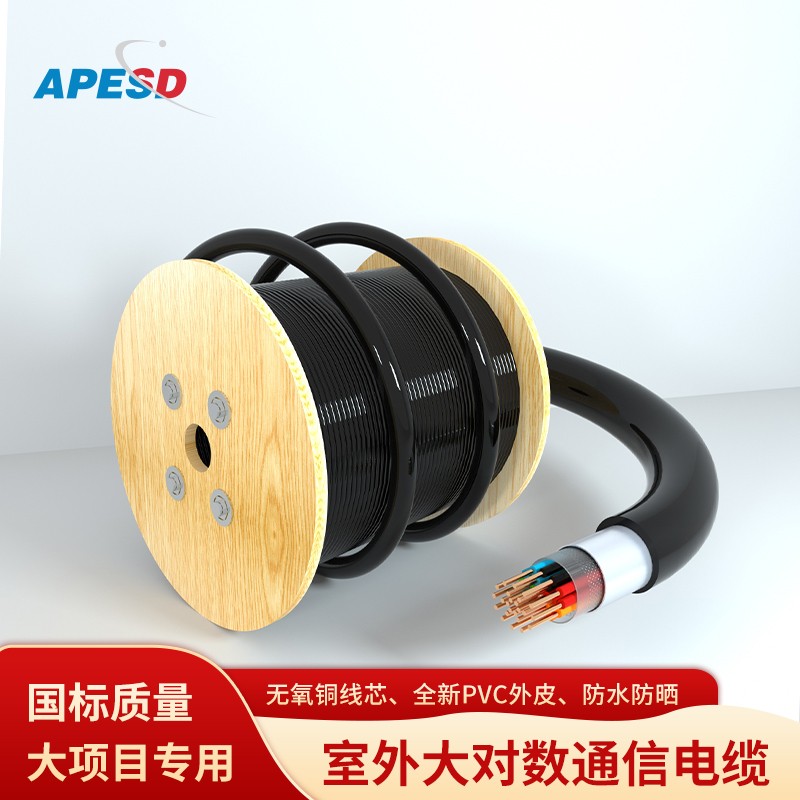 APESD大对数电缆HYA室外电话线语音通信线缆国标纯铜市话线 20对电话电缆HYA 1米（0.5线径）