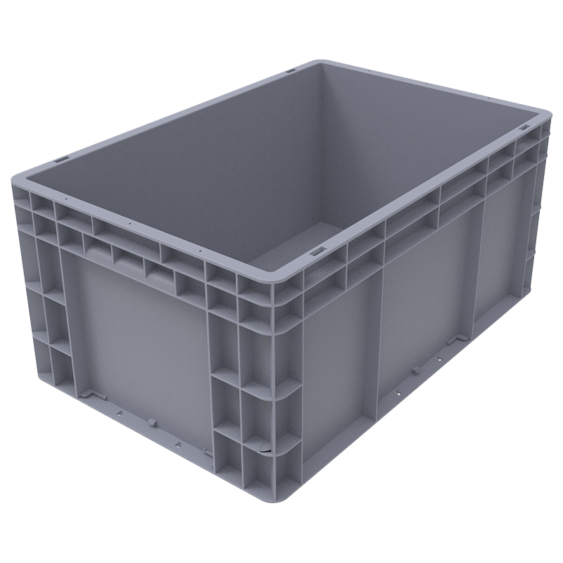 Raxwell灰色EU系列周转箱长方形加厚塑料物流箱汽配箱水产养鱼养龟箱收纳整理储物分类箱RHSS4021