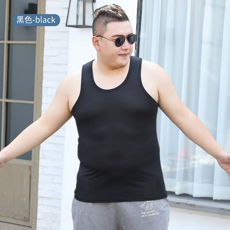 200斤300斤男士加肥加大码背心夏季薄款中老年人运动跑步打底汗衫