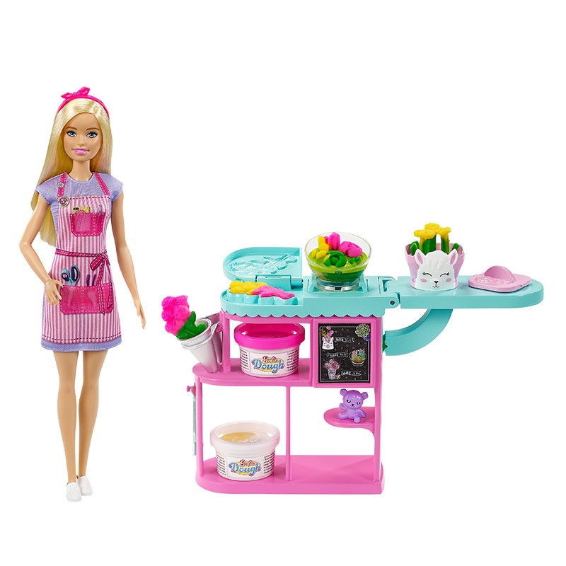 芭比(Barbie) 过家家玩具娃娃玩具换装娃娃小公主洋娃娃生日礼物-芭比娃娃鲜花商店GTN58