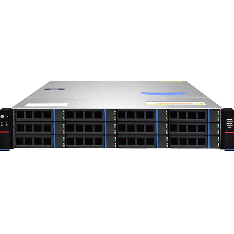 火藍（Hoodblue）TS6012-RP萬兆光纖NAS網(wǎng)絡(luò)存儲器12盤位機架式私有云存儲磁盤陣列文件共享數(shù)據(jù)備份海量存儲服務(wù)器 TS6012-RP-96TB
