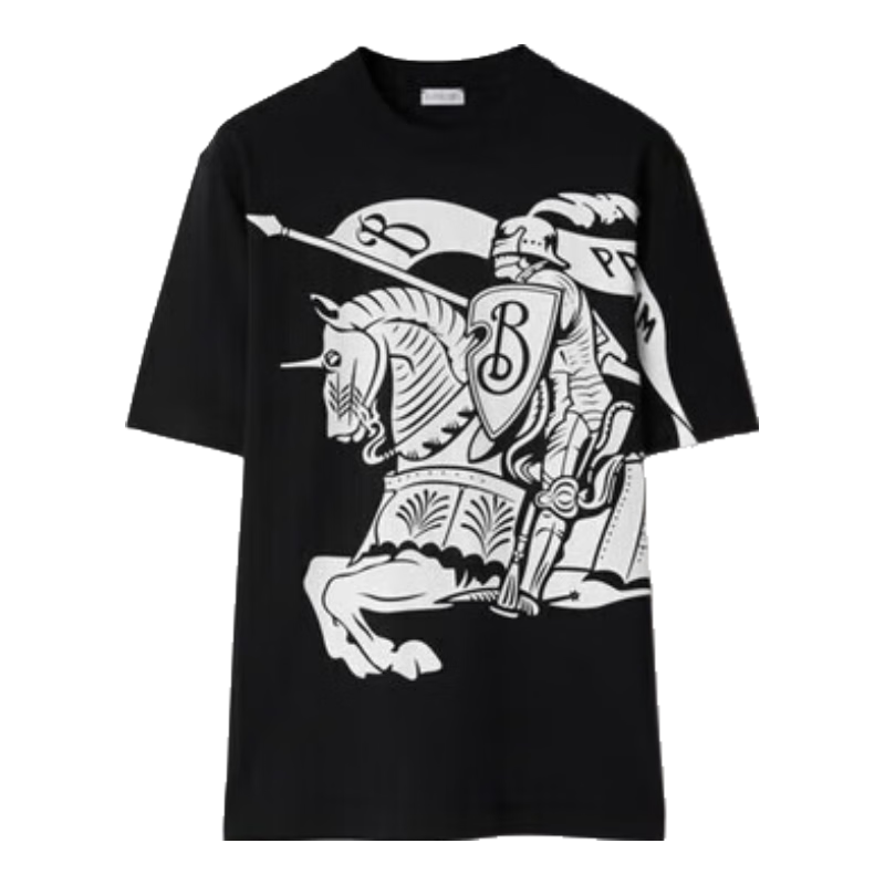 博柏利（BURBERRY）【禮物】男裝 馬術(shù)騎士徽標(biāo)棉質(zhì)短袖 T 恤衫