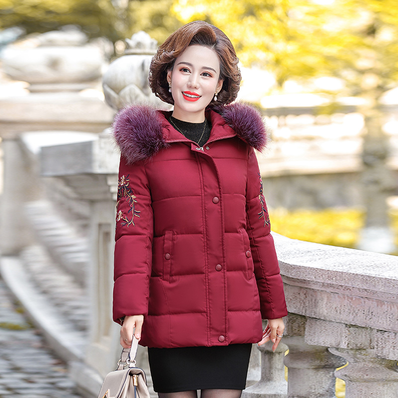 浪莎新款妈妈装棉棉服外套洋气小中老年短款棉衣秋冬季女款保暖冬天