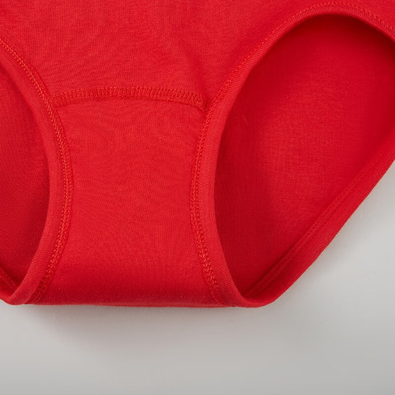 三枪舒肤罗纹弹力全棉女中老年送老妈宽松高腰透气大肚腩三角纯棉内裤 大红 2XL (175/100)