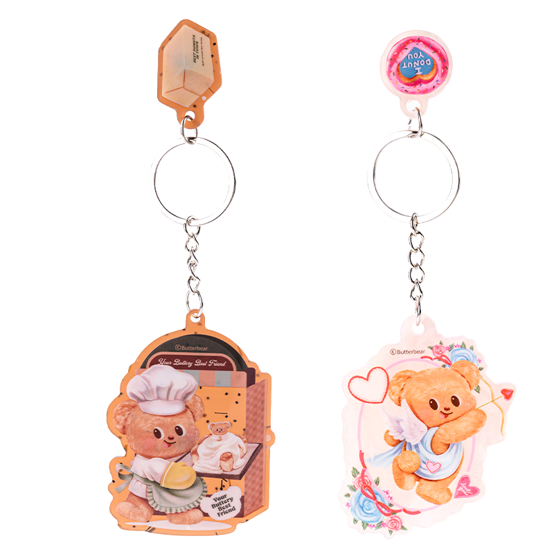 得力(deli)黄油小熊炫彩亚克力挂件钥匙扣创意手工DIY玩具卡通公仔儿童男女孩生日礼物 1只 HY858