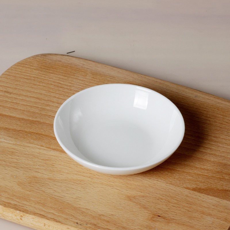 lichen 景德镇纯白陶瓷碟子 骨瓷托碟 味碟酱醋碟骨碟 小味碟4英寸 一