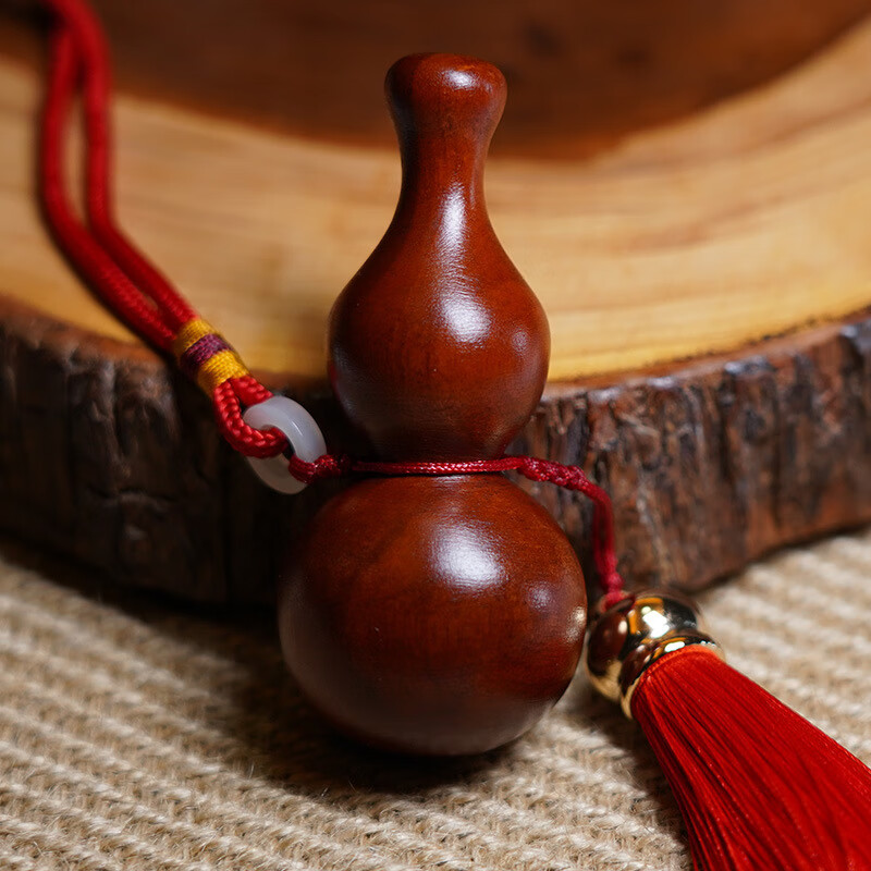 仙来阁天然雷击枣木手把件手捻小葫芦挂件纯手工雕刻桃木把玩件袖珍吊