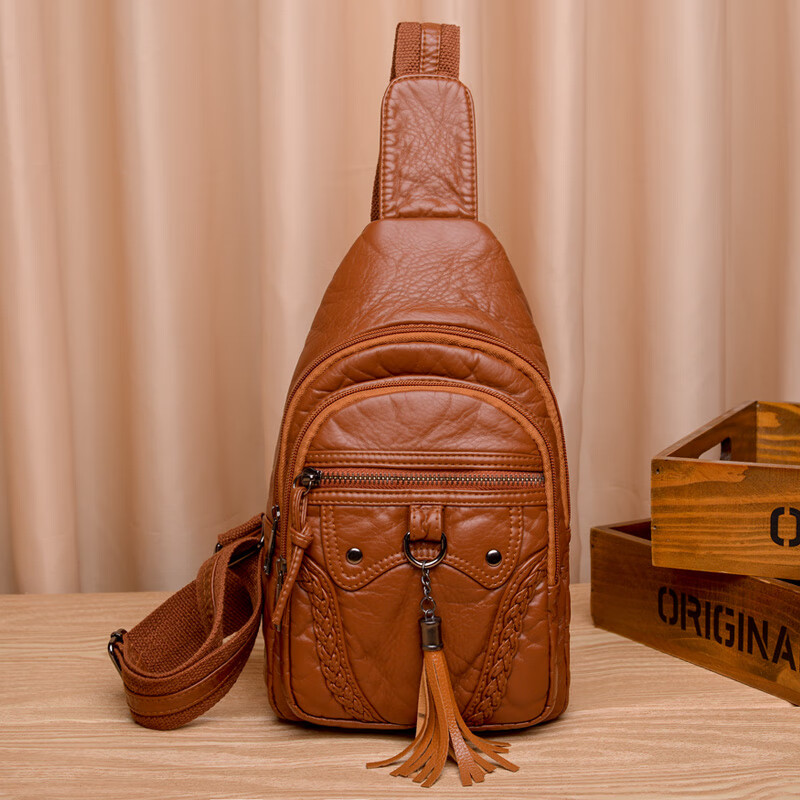 辰鹿胸前斜挎包胸包女2024款潮时尚软皮小背包简约休闲百搭女士胸前单