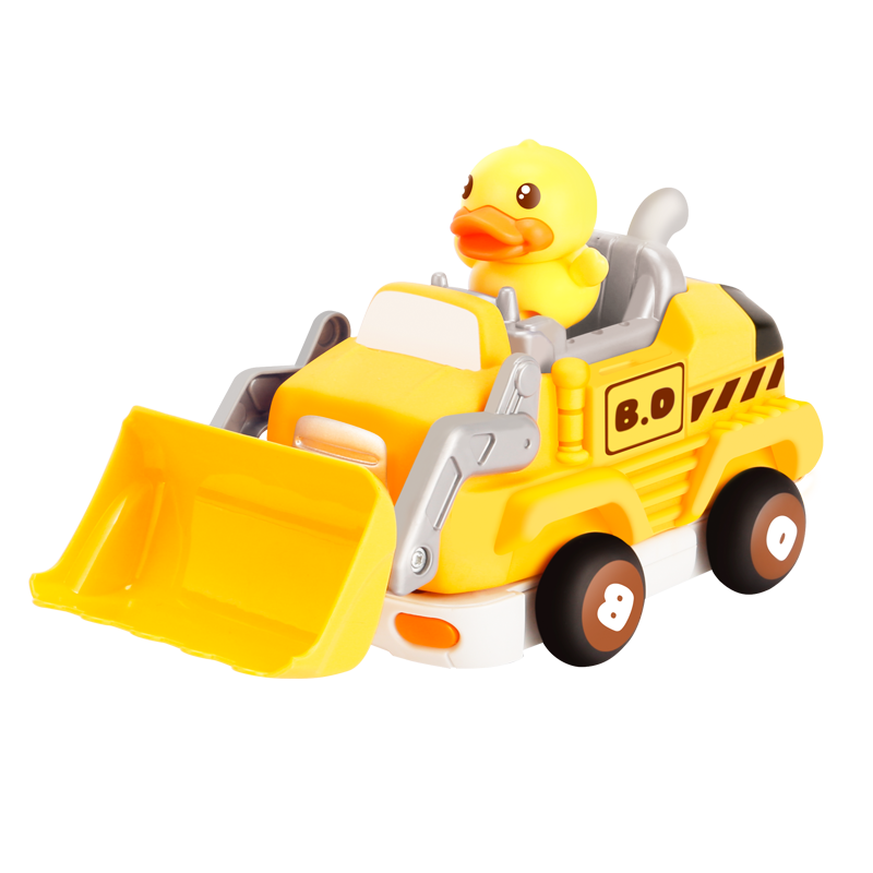 B.DUCK小黄鸭儿童玩具遥控车城市工程车队-推土车声光遥控汽车