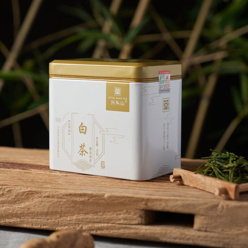 承吉祥齊頭山安吉縣白茶新茶綠茶茶葉嫩芽鐵罐春茶白茶安吉2024新茶 50克*1罐