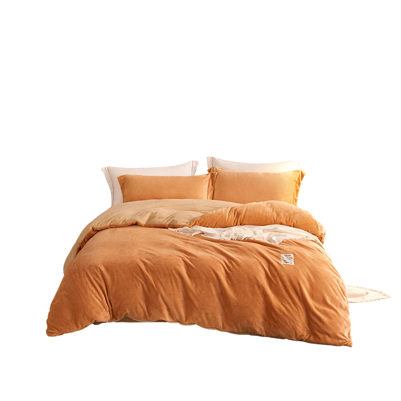 LOVO羅萊 法蘭絨牛奶絨四件套 A級(jí)抗靜電加厚床單被套200*230cm