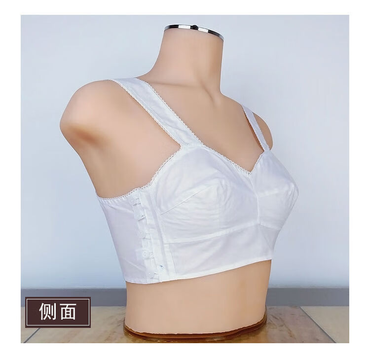 月桂兔中老年老式棉布内衣文胸侧开扣老年内衣文胸布胸罩中老年文胸
