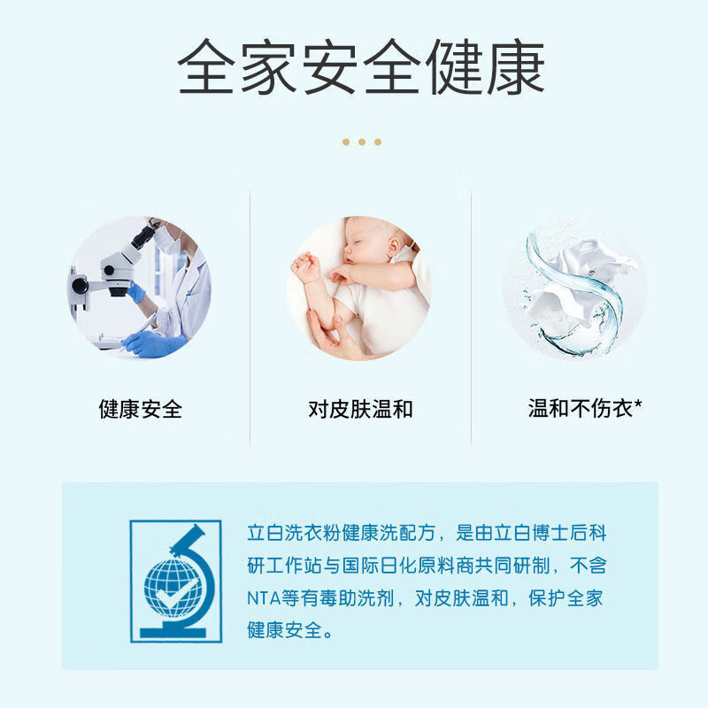 立白洗衣粉低泡易漂除菌去污不发黄全自动浓缩洗衣粉 试用装1.3kg*1袋共2.6斤