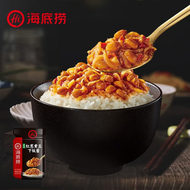 海底捞拌饭酱红葱黄豆酱210g即食下饭酱