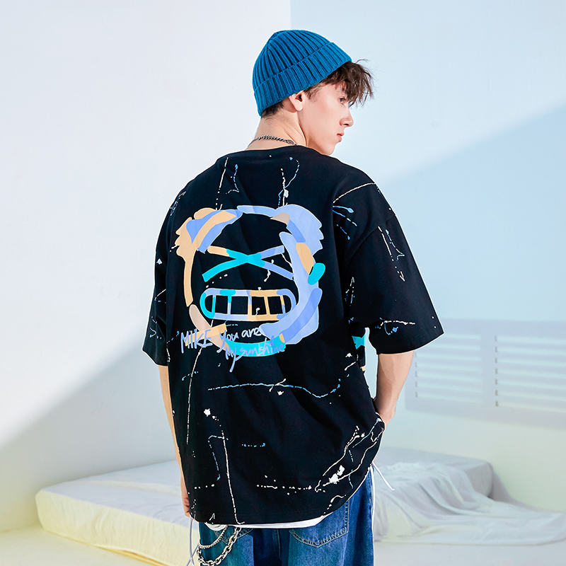 天龙致尊denon supreme短袖t恤男女潮牌2021夏季小恶魔印花oversize