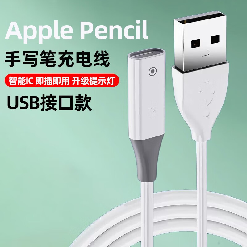 苹果手写笔pencil充电数据线usb转接头一代ipadpencil二代充电器电容