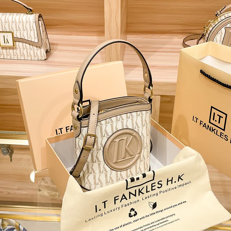 chaseng&keithck女包香港品牌女包水桶包女迷你单肩斜挎包软皮小包包