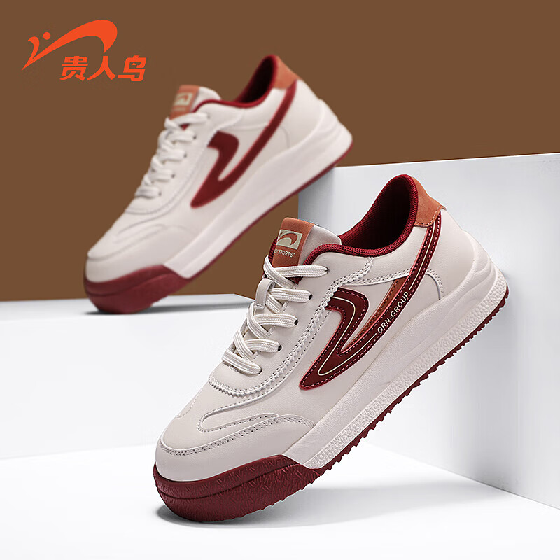贵人鸟轻便小白鞋减震运动鞋2024秋季低帮女款鞋子时尚休闲板鞋女