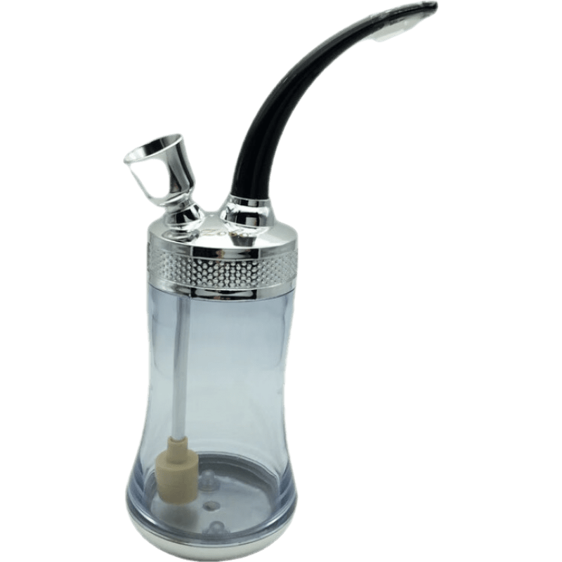 正牌（ZOBO）正牌水煙壺全套雙重過濾水煙袋燒鍋雙用水煙斗過濾器精品煙具 銀色