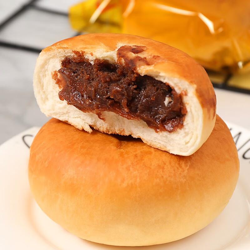 逸可豆沙包红豆沙馅夹心软面包松软不腻早餐夹心面包零食整箱独立包装