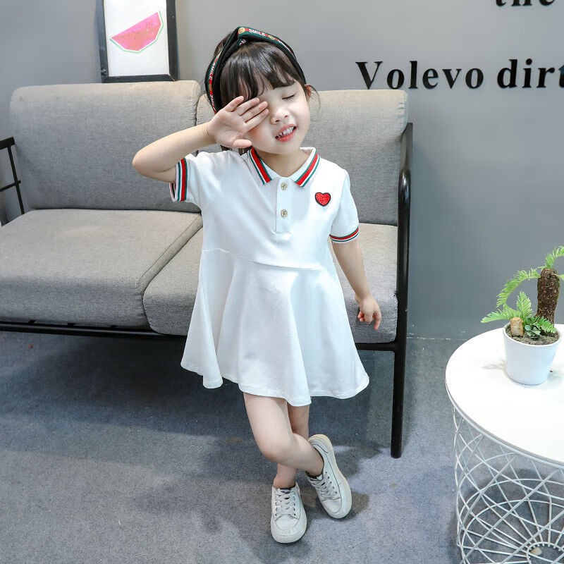 女童夏装新款小女孩学院风洋气连衣裙幼儿园宝宝裙夏季公主裙 横条