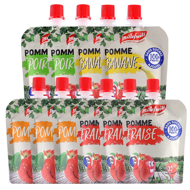 米莱菲（MILLEFRUITS）法国原装进口果泥 宝宝零食 100%纯水果泥吸吸乐袋装 进口果泥12袋装怎么看?