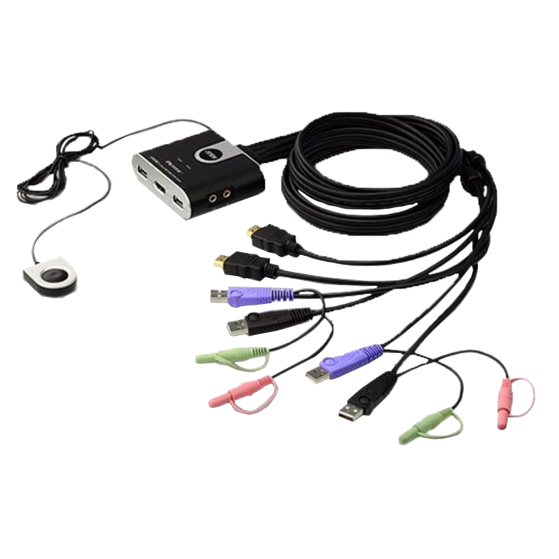 ATEN宏正 CS692 2口HDMI切换器 2进1出多电脑KVM切换器2进1出支持音频usb2.0多种切换方式工业