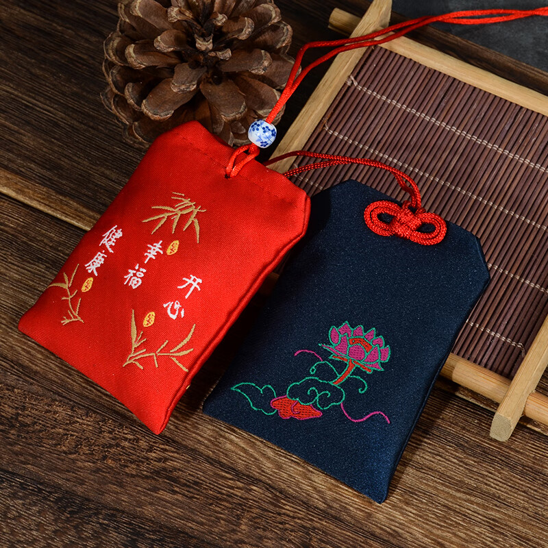 狮奥利兴旅行用品户外护身符空袋  红色护身符平安福袋符袋空袋挂脖