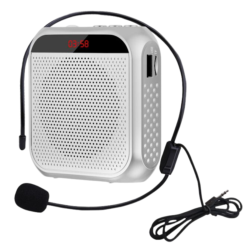 雅兰仕 (EARISE) S19 便携式数码扩音器教师 大功率扩音教学专用导游扩音器 U盘插卡音箱播放器 唱戏机 白色