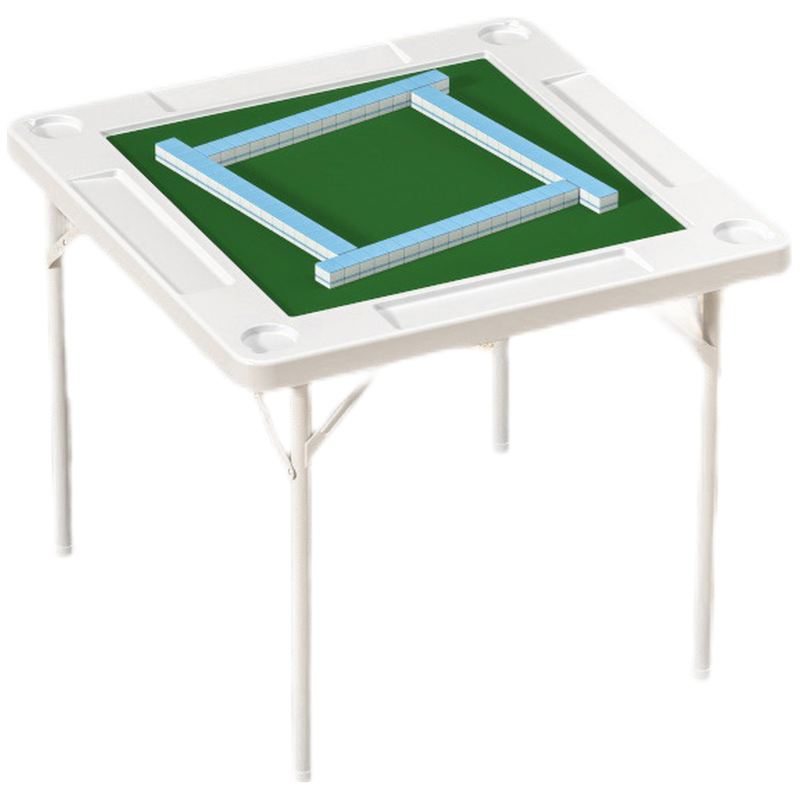 HASAYOVA 麻将桌折叠 餐桌一体多功能麻雀台手搓小型棋牌桌简易家用手动麻将机便捷式方形麻将桌 白色-麻将桌(含绒布)