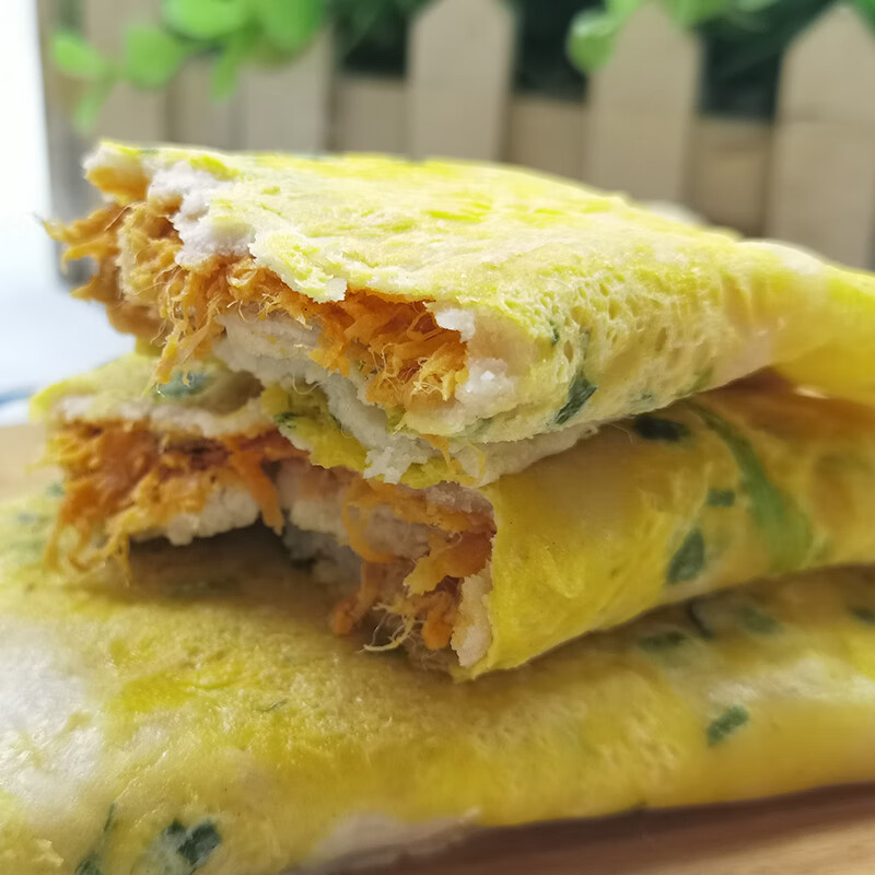 蜜叫速食早餐肉松鸡蛋饼140g*5袋微波加热即食煎饼方便早点速冻面食品