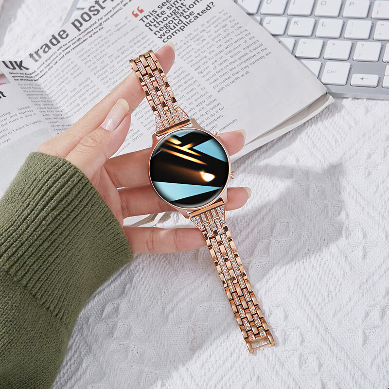 电话消息提醒华强北运动手表 升级版30镶钻【华为手机通用智能手环】