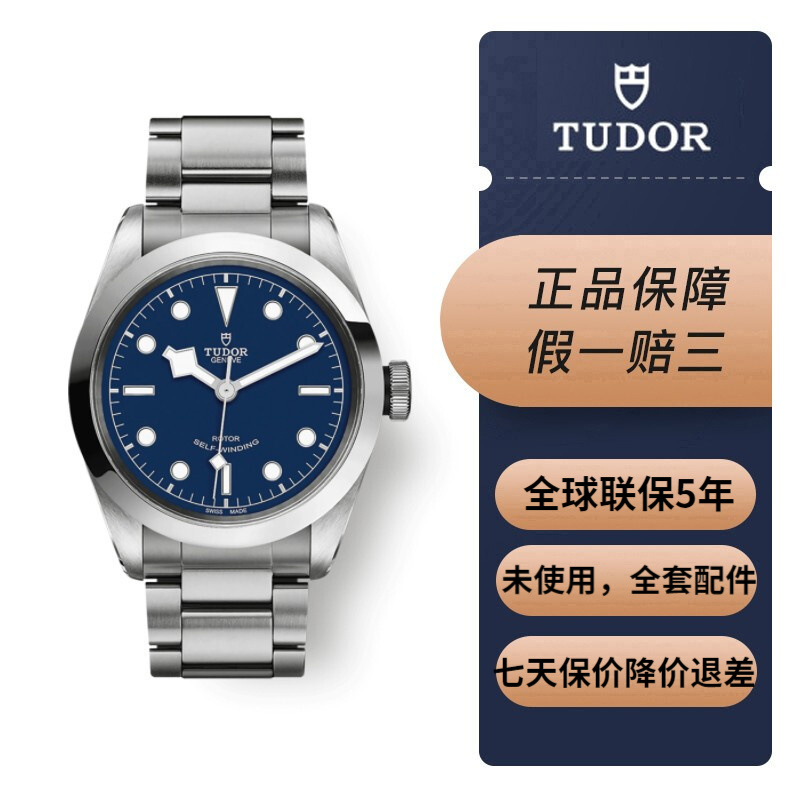 【二手99新】帝舵(tudor)手表男 瑞士品牌碧湾系列自动机械男士腕表