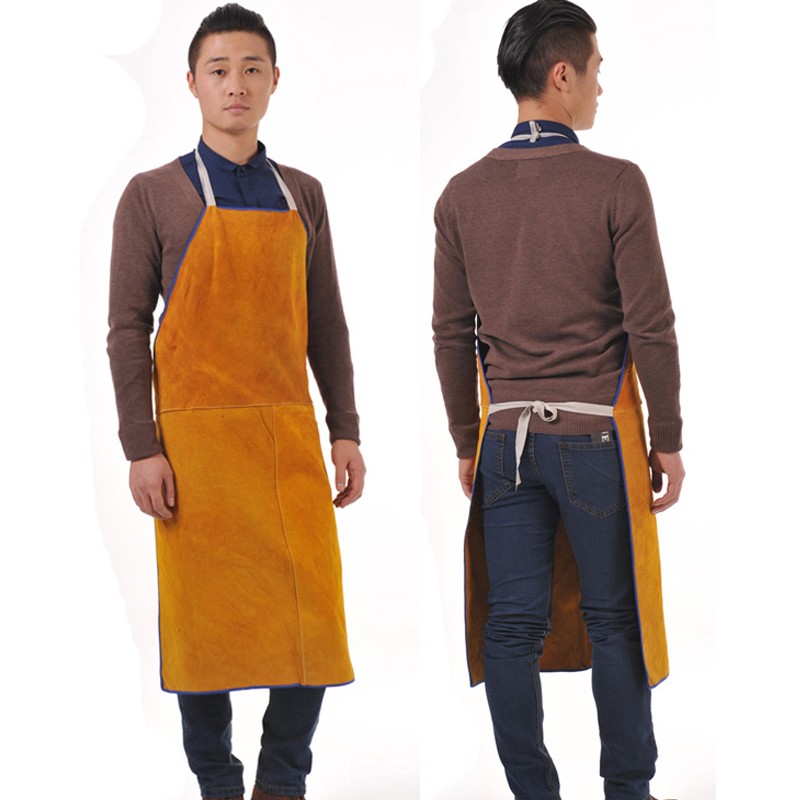 优导仕 牛皮电焊围裙耐高温防火星飞溅焊工围裙60*90cm一件