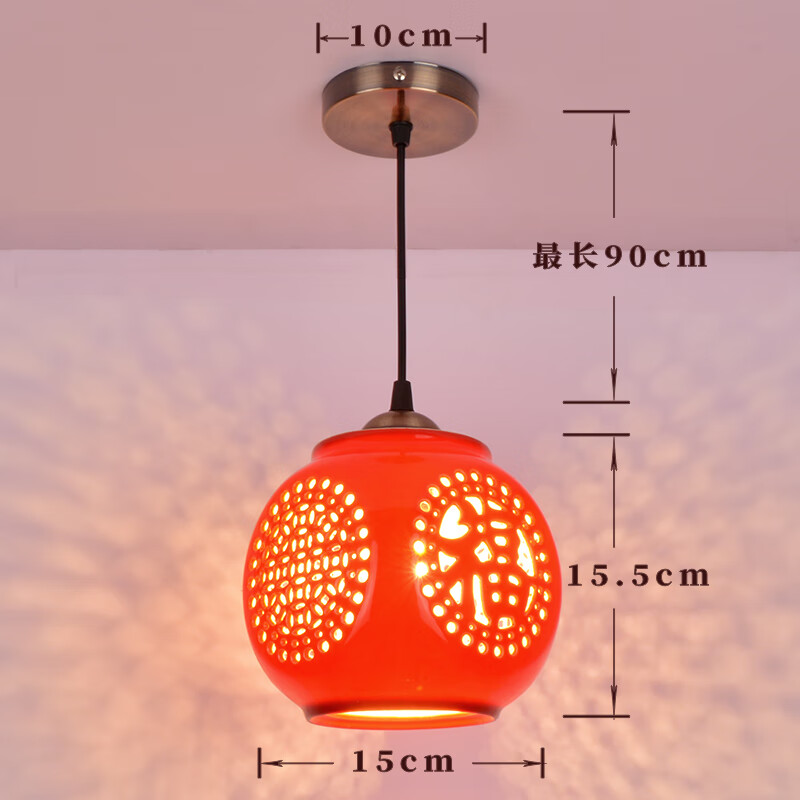妙普乐新中式阳台灯红色灯笼走廊灯过道灯吊灯灯具红阳台过道玄关中风