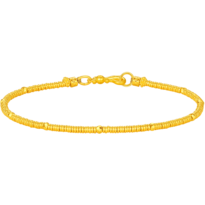 潮宏基 傳家寶蹦迪珠盤纏金古法黃金手鏈女空心送女友生日禮物 計(jì)價(jià) 5.95g，鏈長(zhǎng)約16cm